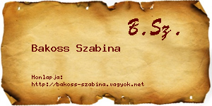 Bakoss Szabina névjegykártya